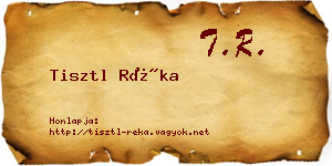 Tisztl Réka névjegykártya
